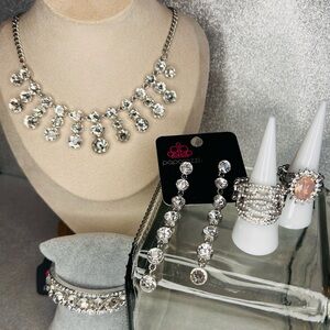 Paparazzi 6PC Bling Bundle Necklace Bracelet Rings Earrings New